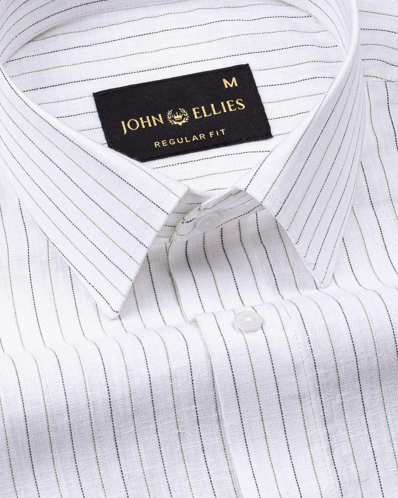 Solak Olive Stripe Linen Shirt - John Ellies