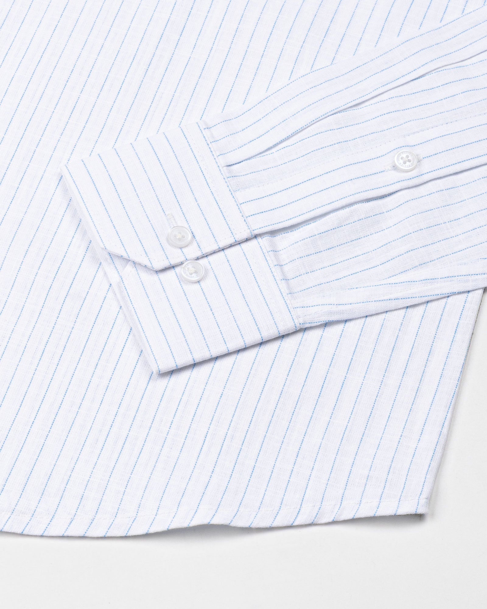 Solak Sky Blue Stripe Linen Shirt - John Ellies