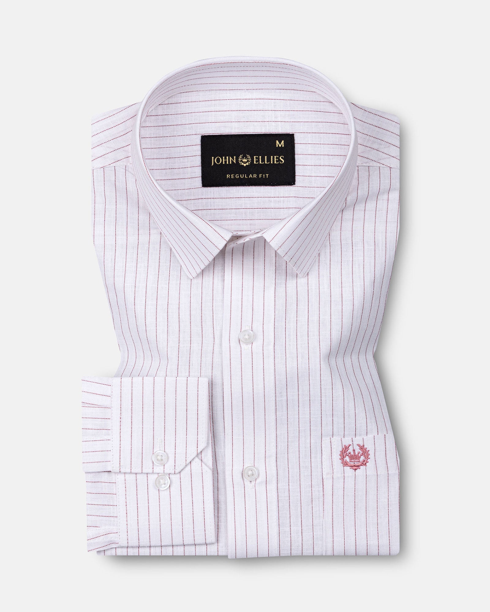 Solak Maroon Stripe Linen Shirt - John Ellies