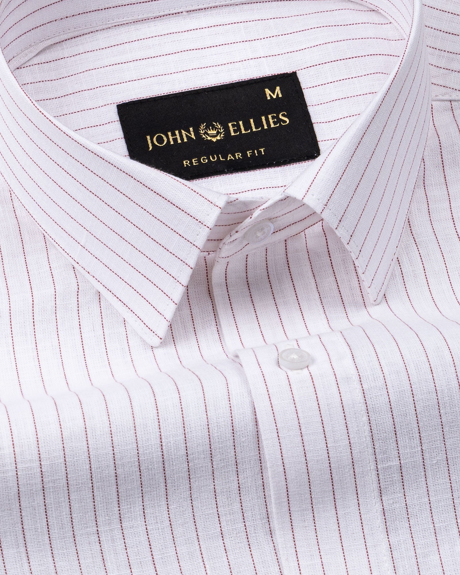 Solak Maroon Stripe Linen Shirt - John Ellies