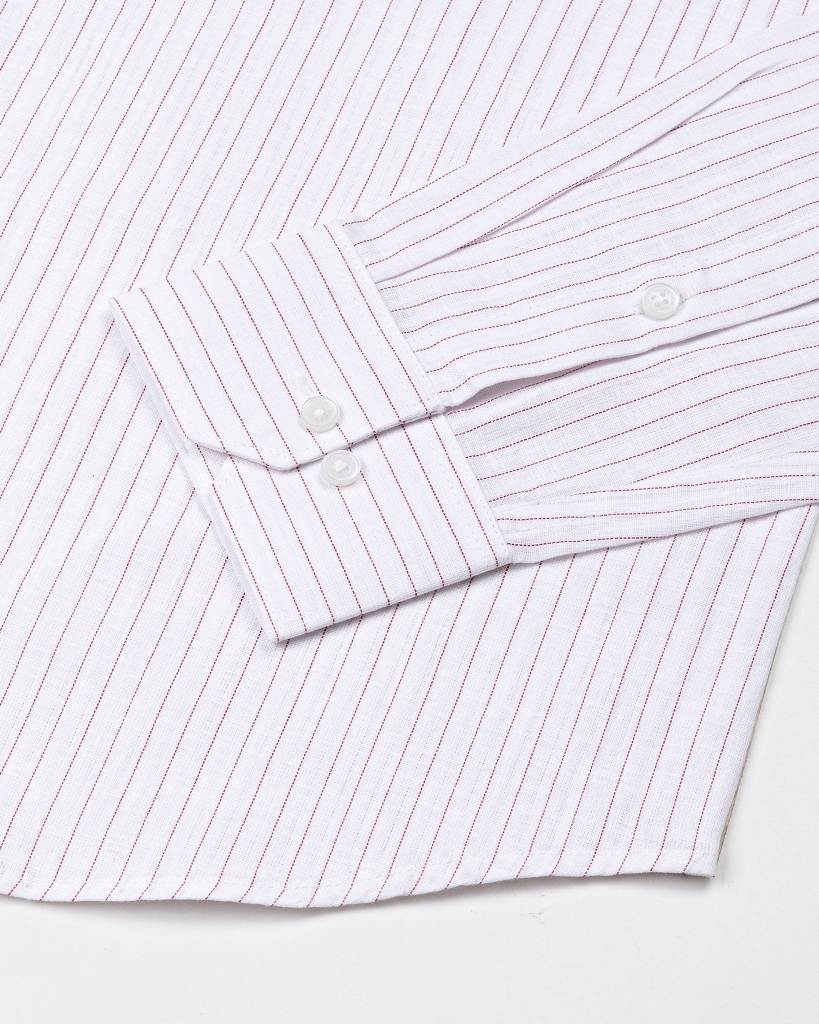 Solak Maroon Stripe Linen Shirt - John Ellies