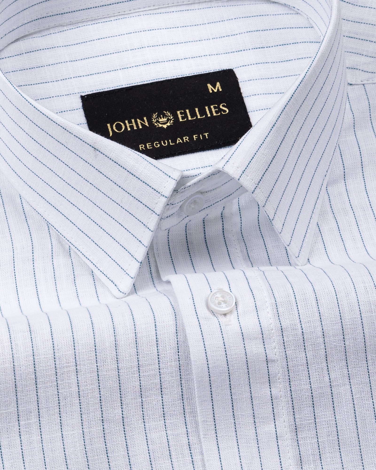 Solak Teal Stripe Linen Shirt - John Ellies