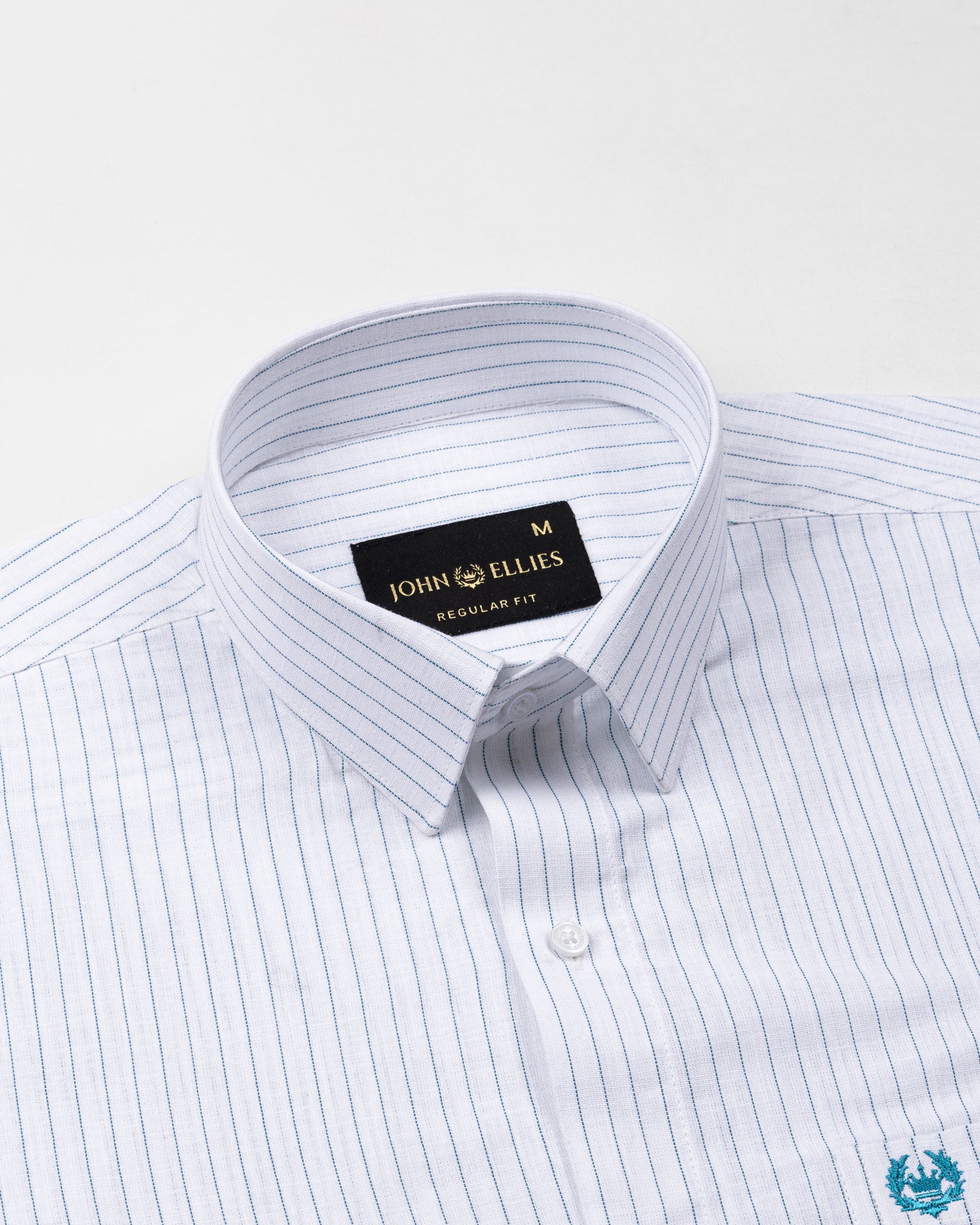 Solak Teal Stripe Linen Shirt - John Ellies