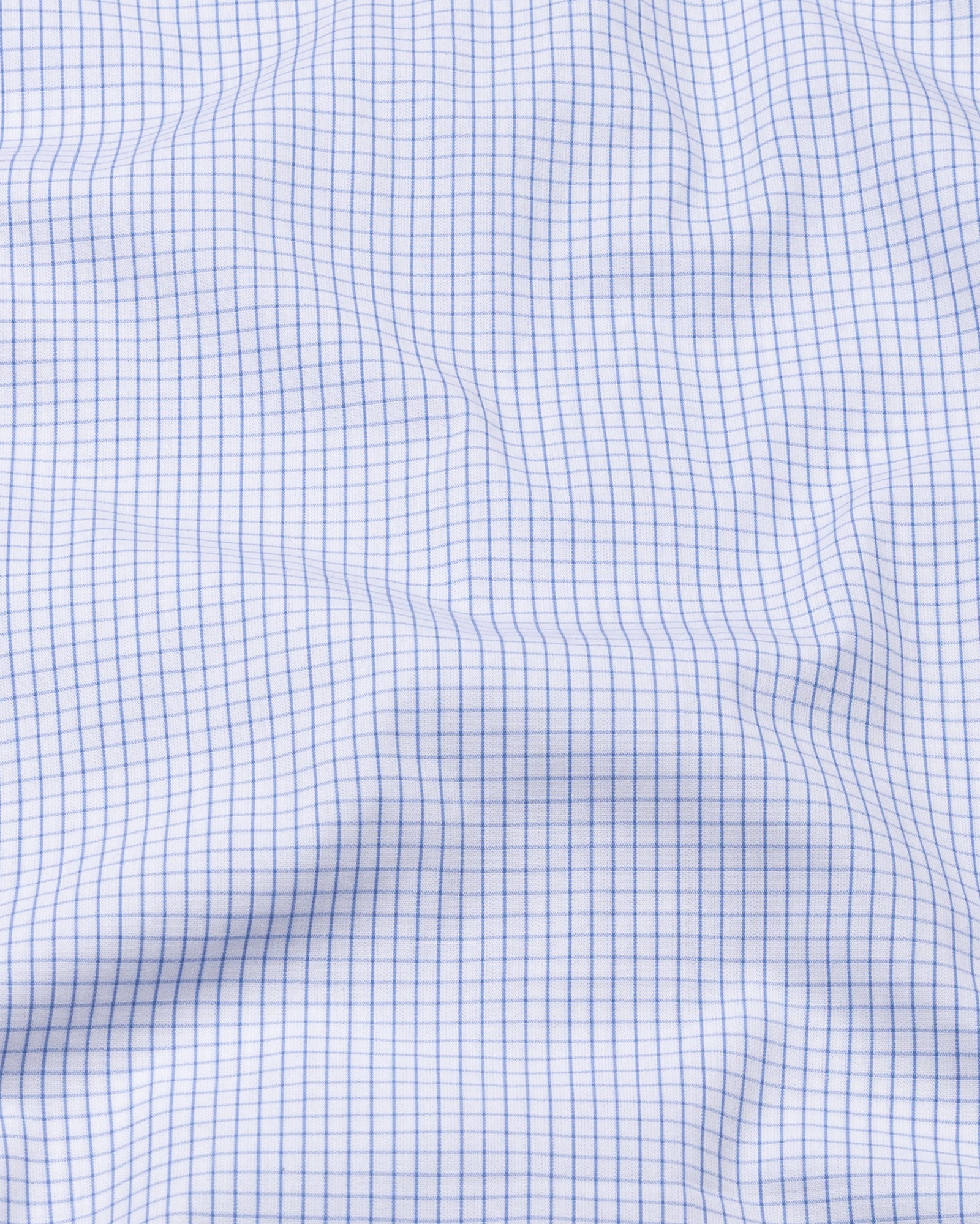 Taner Powder Blue Cotton Check Shirt - John Ellies
