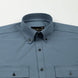 Xenors Steel Blue Plain Double Pocket Cotton Shirt - John Ellies