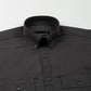 Xenors Charcoal Grey Plain Double Pocket Cotton Shirt - John Ellies