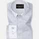 Cadenc Silver White Cuff Collar Cotton Stripes Shirt - John Ellies