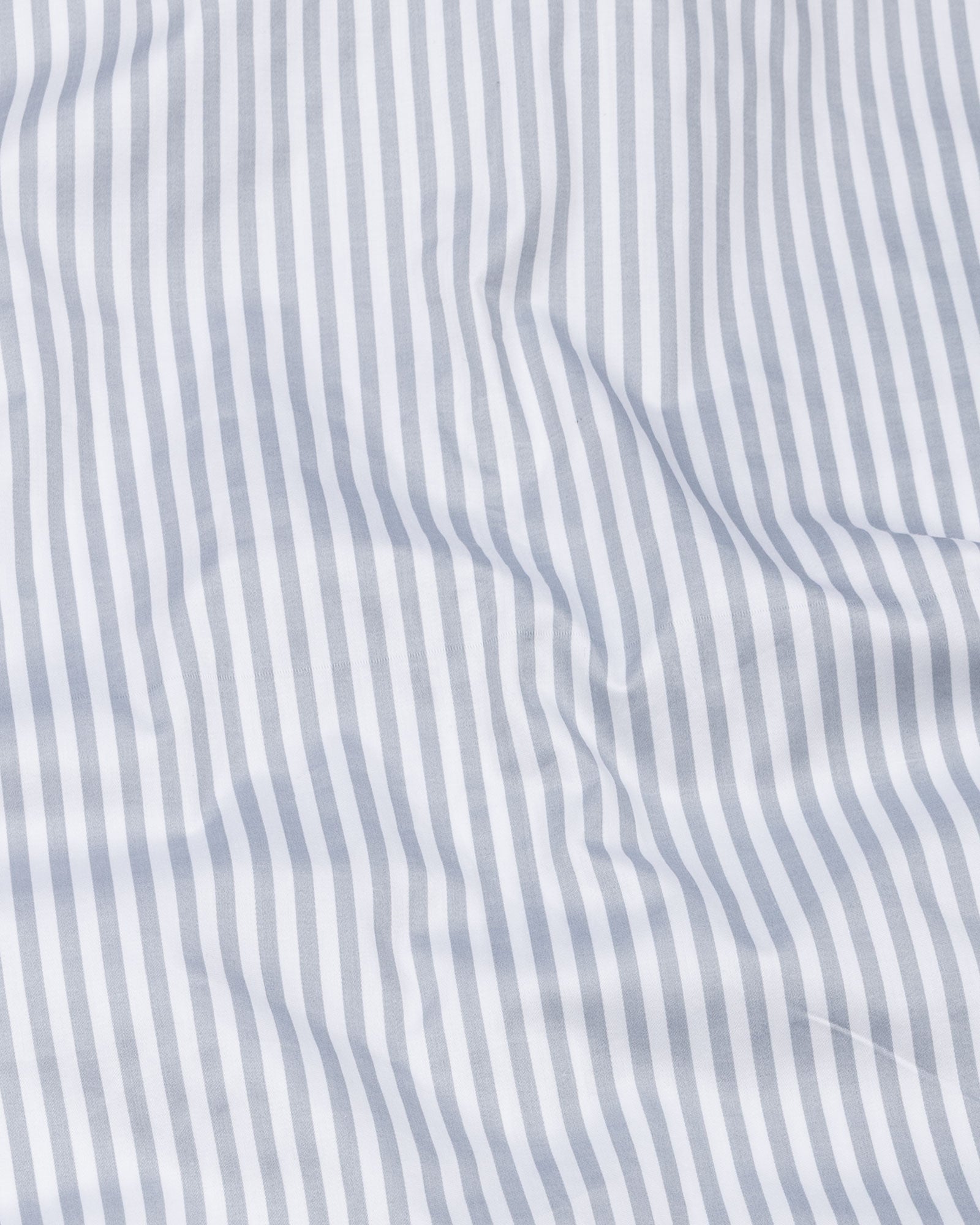Cadenc Silver White Cuff Collar Cotton Stripes Shirt - John Ellies