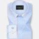 Cadenc Sky Blue White Cuff Collar Cotton Stripes Shirt - John Ellies
