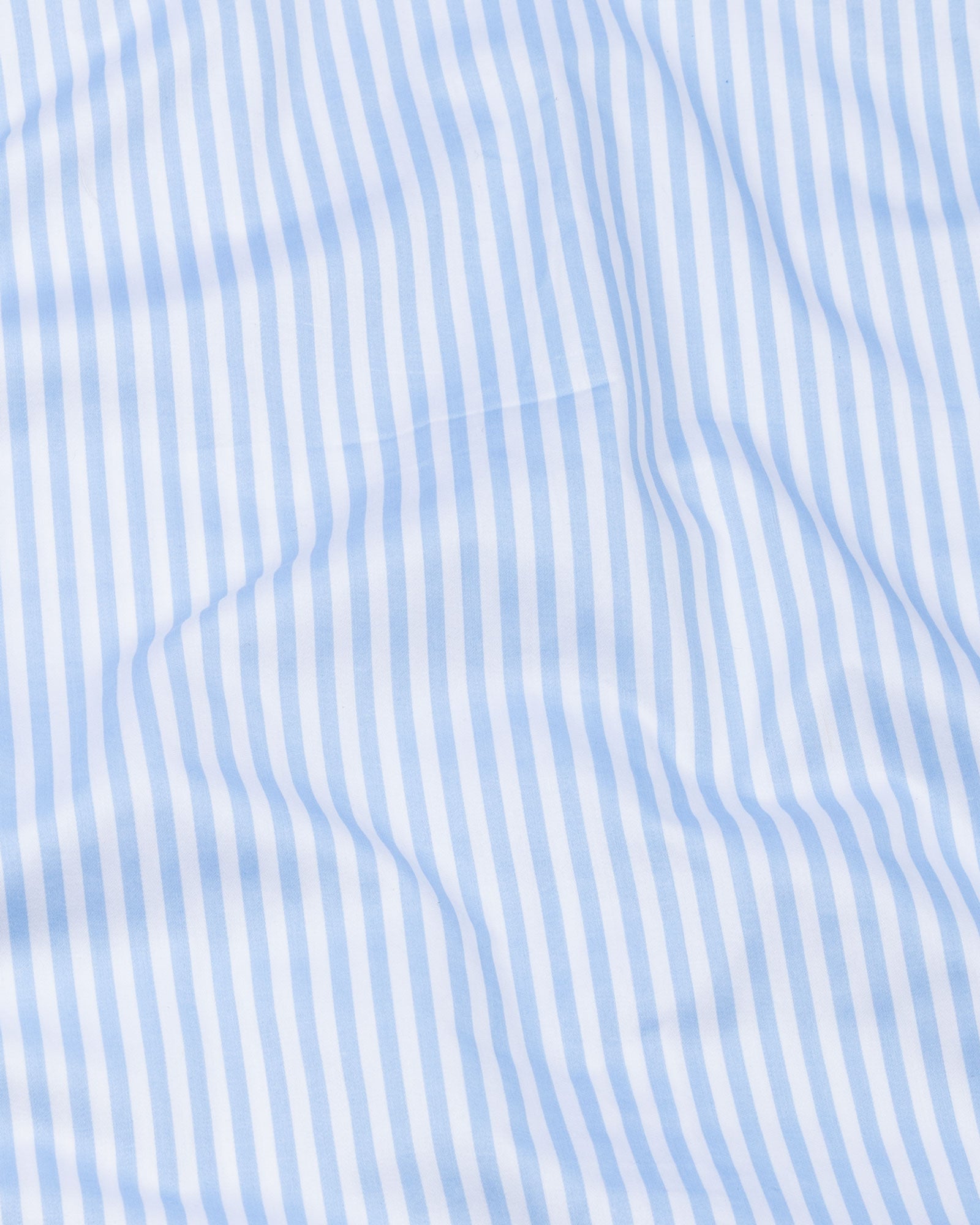Cadenc Sky Blue White Cuff Collar Cotton Stripes Shirt - John Ellies