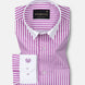 Cadenc Purple White Cuff Collar Cotton Stripes Shirt - John Ellies