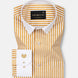 Cadenc Yellow White Cuff Collar Cotton Stripes Shirt - John Ellies