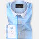 Cadenc Blue White Cuff Collar Cotton Stripes Shirt - John Ellies
