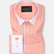 Cadenc Orange White Cuff Collar Cotton Stripes Shirt - John Ellies