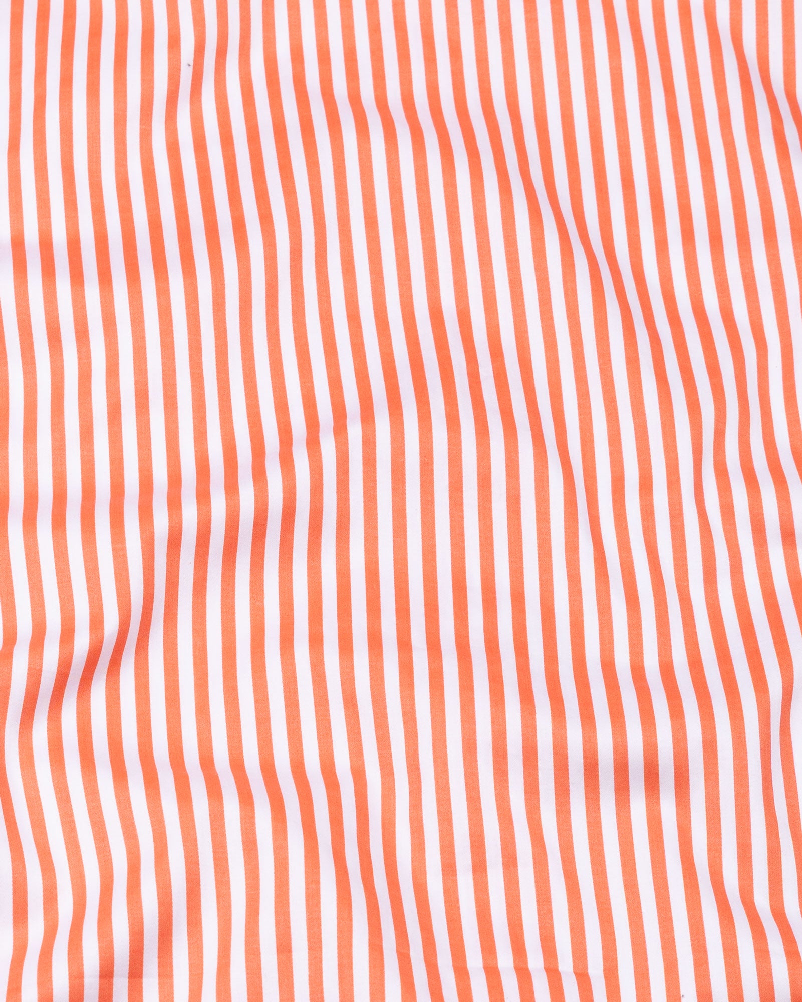 Cadenc Orange White Cuff Collar Cotton Stripes Shirt - John Ellies