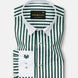 Cadenc Green White Cuff Collar Cotton Stripes Shirt - John Ellies