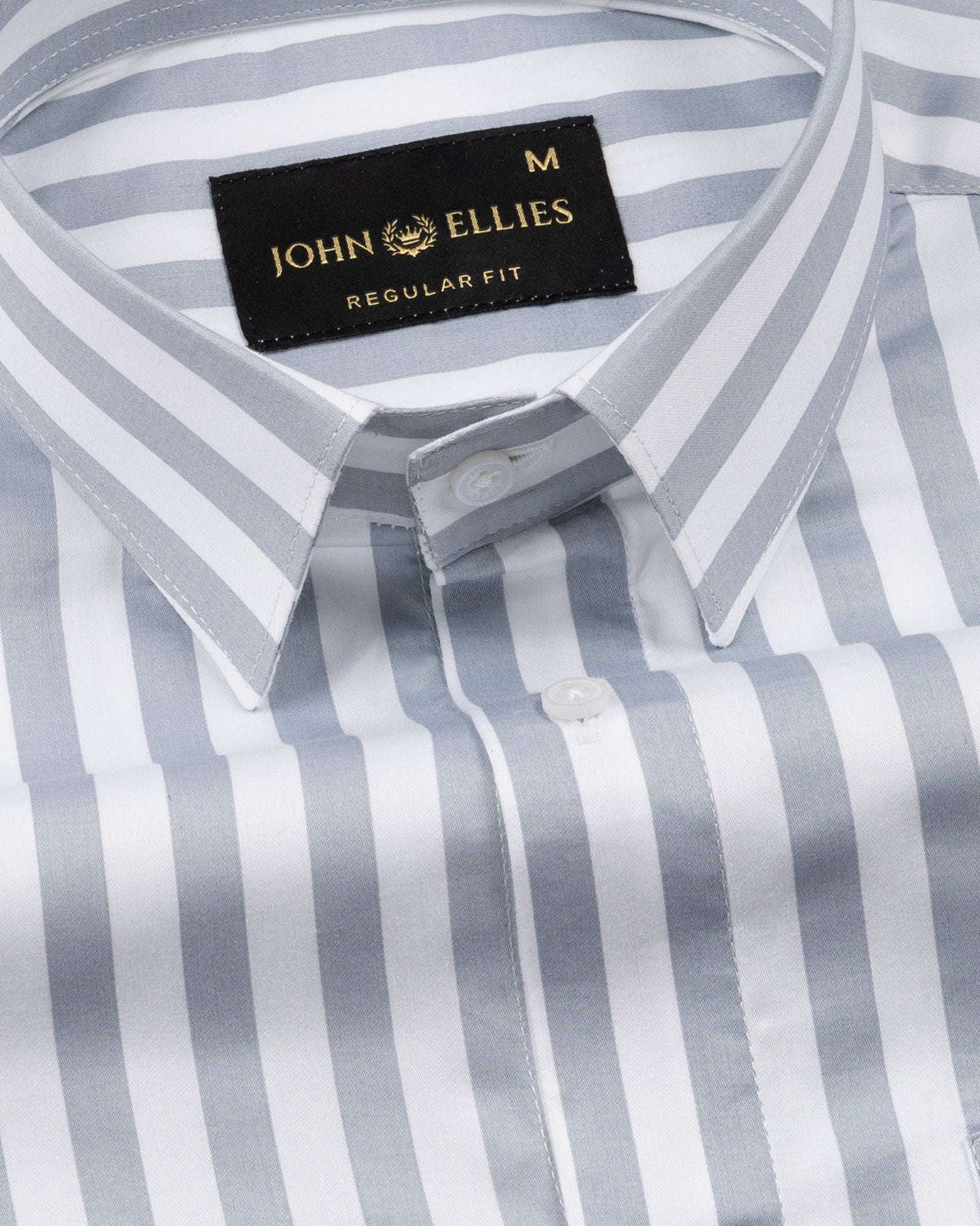Holend Silver Premium Cotton Stripes Shirt - John Ellies