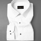 White & Black Stripe Premium Seersucker Cotton Shirt