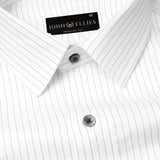 White & Black Stripe Premium Seersucker Cotton Shirt