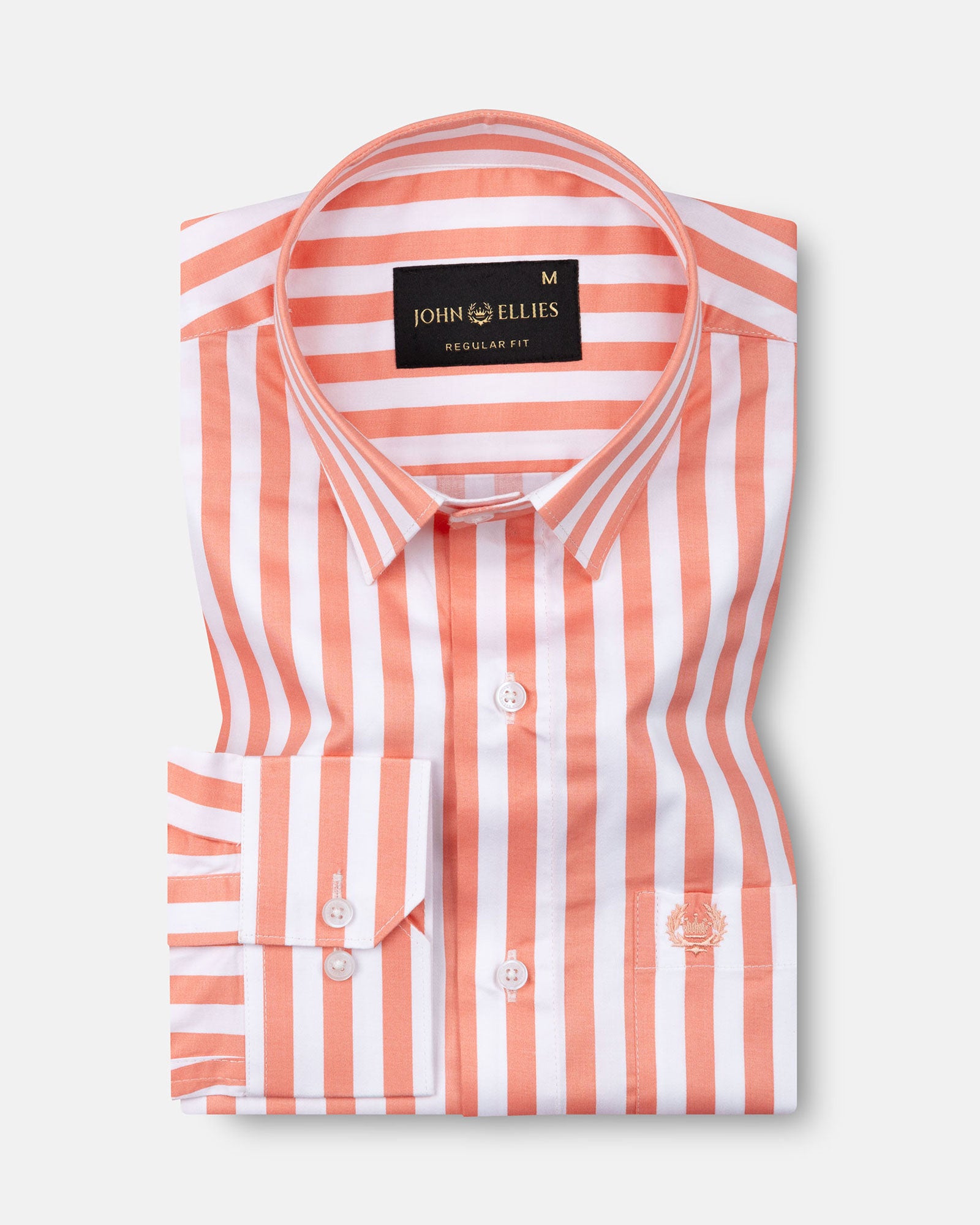Holend Orange Premium Cotton Stripes Shirt - John Ellies