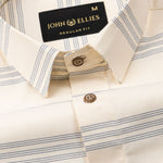 Axier Navy Blue Cotton Stripe Shirt - John Ellies