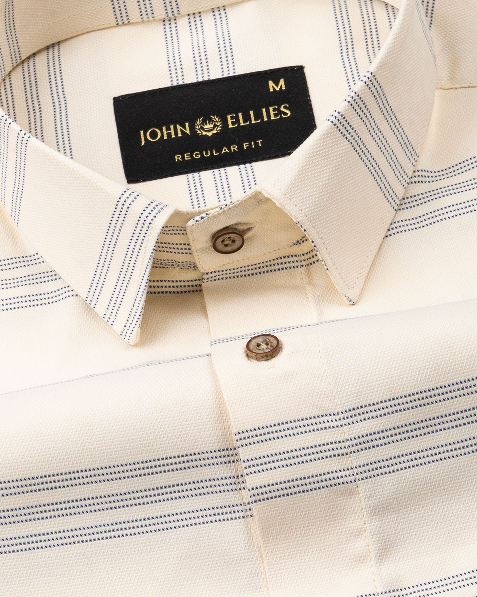 Axier Navy Blue Cotton Stripe Shirt - John Ellies
