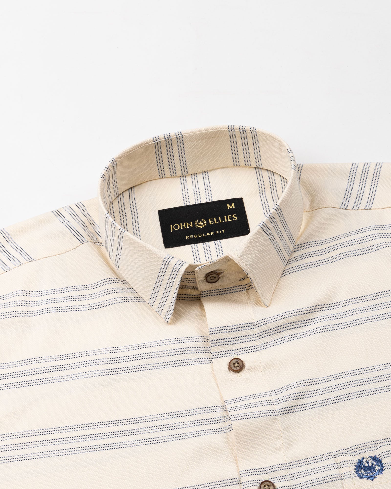 Axier Navy Blue Cotton Stripe Shirt - John Ellies