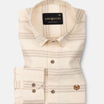 Axier Brown Cotton Stripe Shirt - John Ellies
