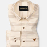 Axier Brown Cotton Stripe Shirt - John Ellies
