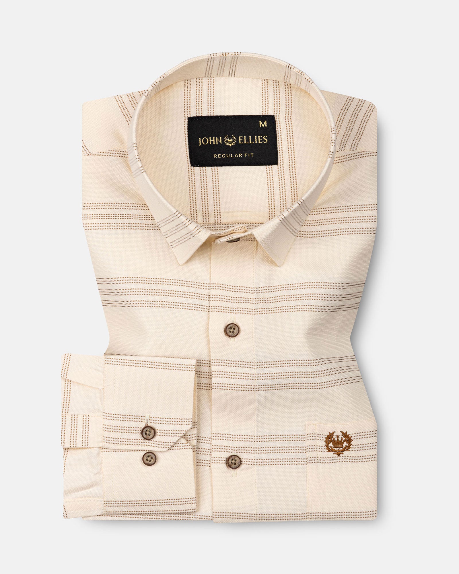 Axier Brown Cotton Stripe Shirt - John Ellies