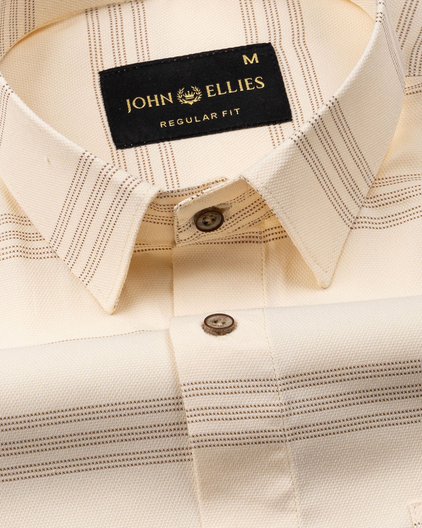 Axier Brown Cotton Stripe Shirt - John Ellies