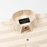 Axier Brown Cotton Stripe Shirt - John Ellies