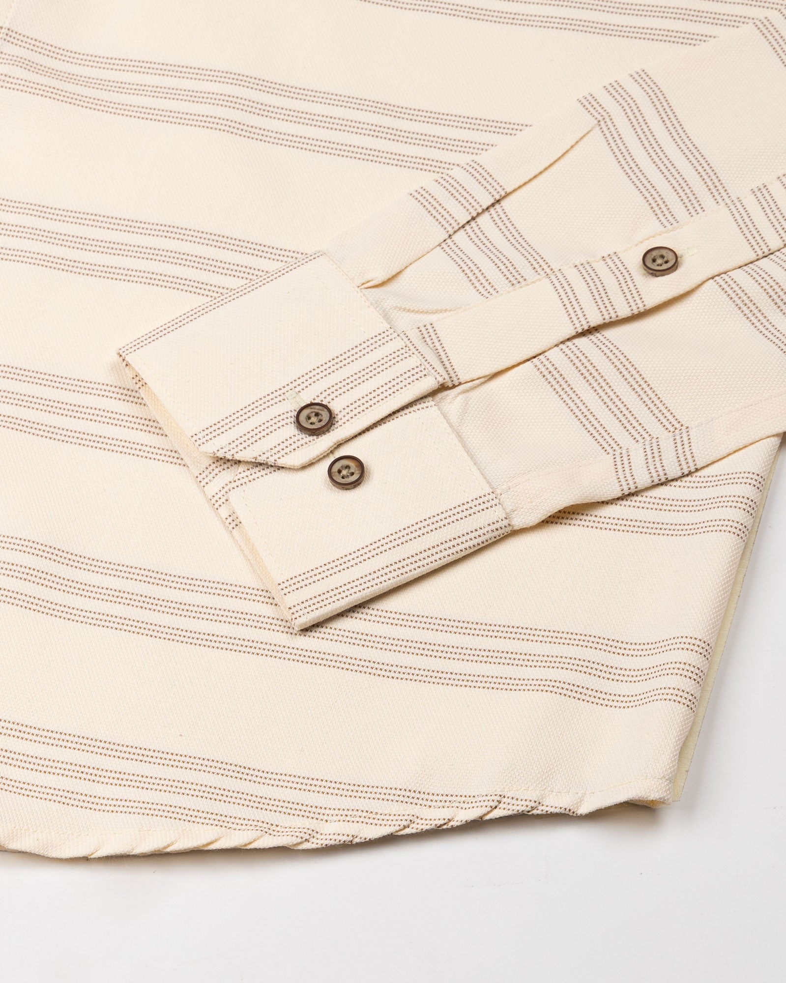 Axier Brown Cotton Stripe Shirt - John Ellies