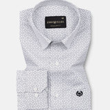 Alvin White Cotton Geometric Printed Shirt - John Ellies