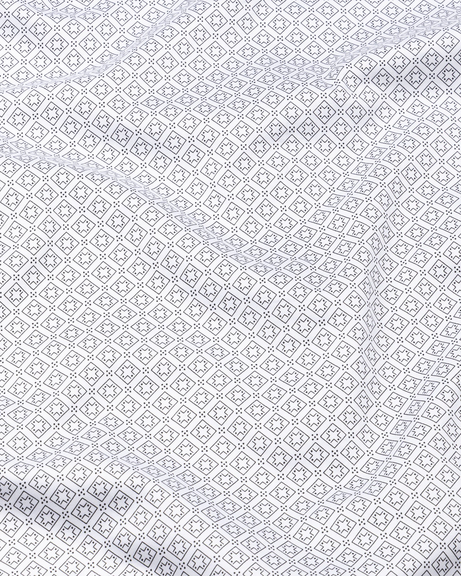 Alvin White Cotton Geometric Printed Shirt - John Ellies