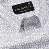 Alvin White Cotton Geometric Printed Shirt - John Ellies