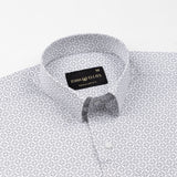 Alvin White Cotton Geometric Printed Shirt - John Ellies