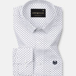 Alvin White Cotton Chain Dot Geometric Printed Shirt - John Ellies