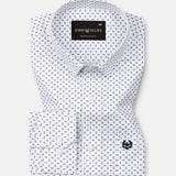 Alvin White Cotton Chain Dot Geometric Printed Shirt - John Ellies