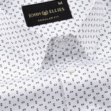 Alvin White Cotton Chain Dot Geometric Printed Shirt - John Ellies
