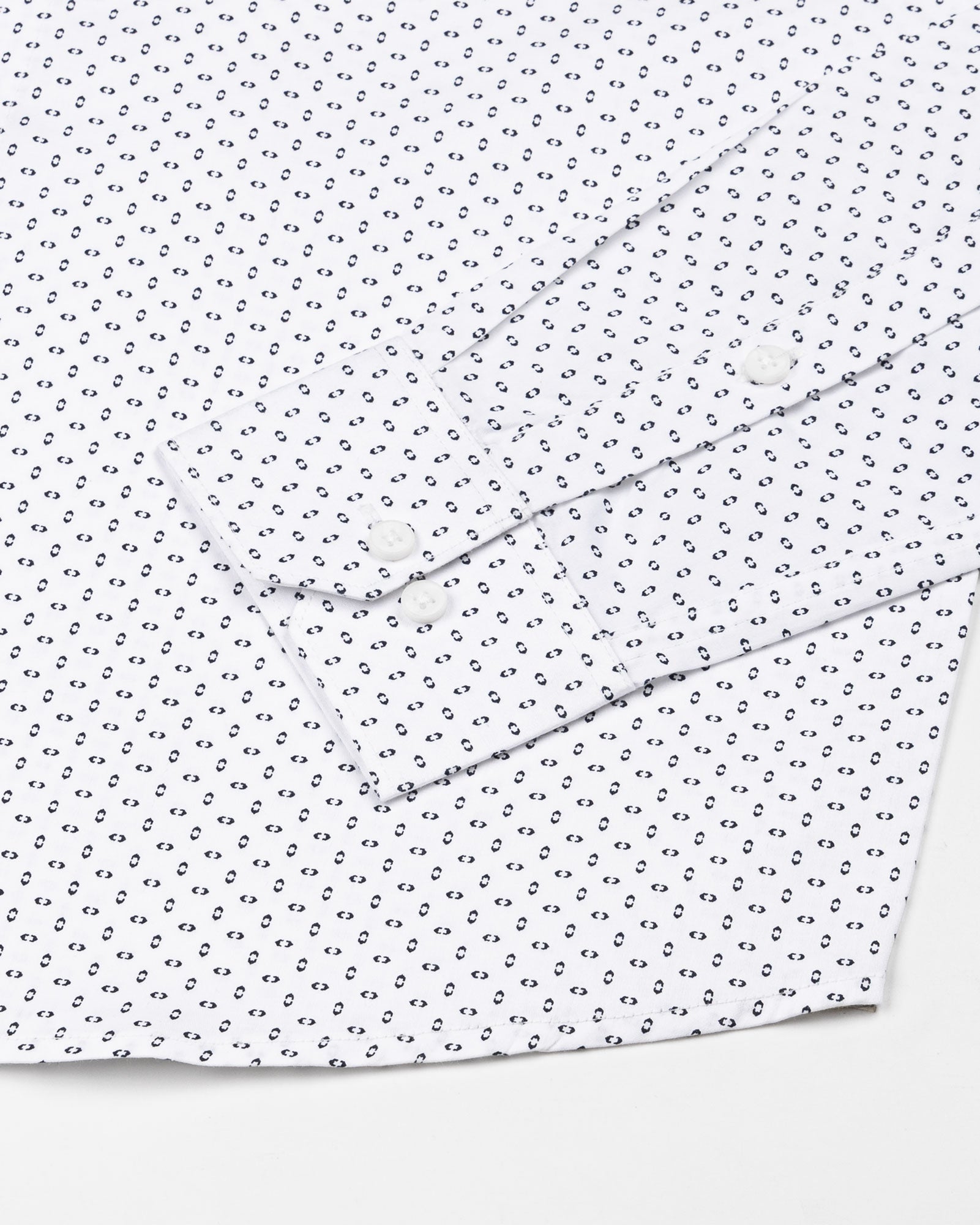 Alvin White Cotton Chain Dot Geometric Printed Shirt - John Ellies