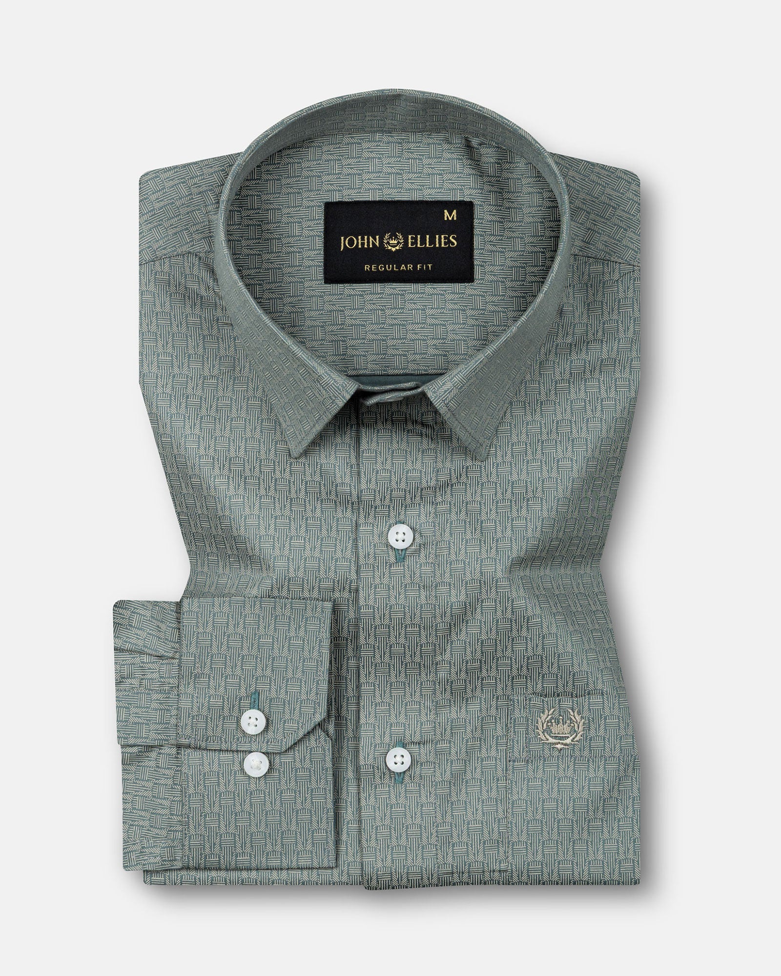 Alvin Green Cotton Printed Shirt - John Ellies