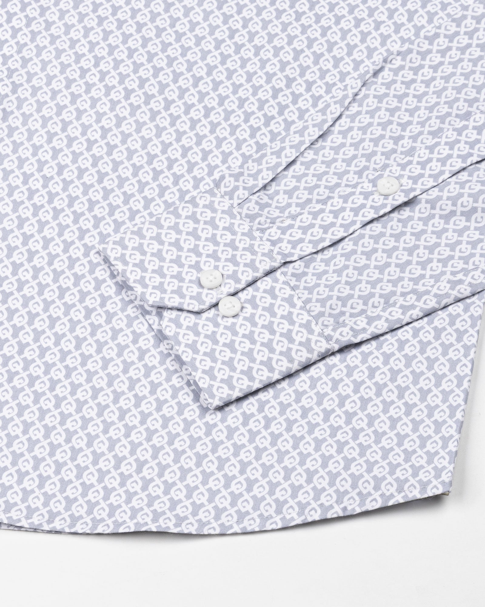 Alvin Grey Cotton Printed Shirt - John Ellies