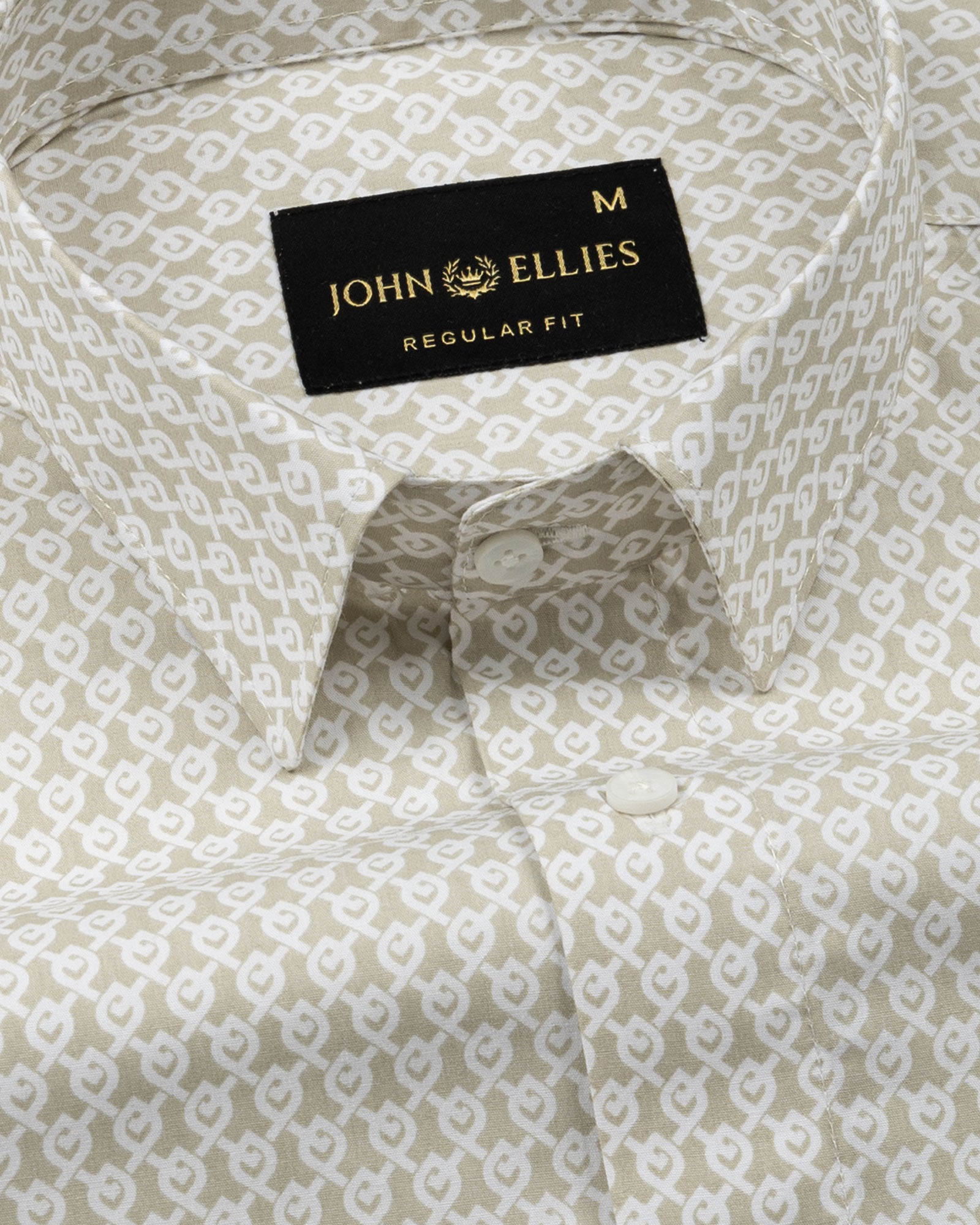 Alvin Olive Cotton Printed Shirt - John Ellies