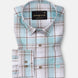 James Sky Blue Check Linen Shirt - John Ellies
