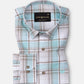 James Sky Blue Check Linen Shirt - John Ellies