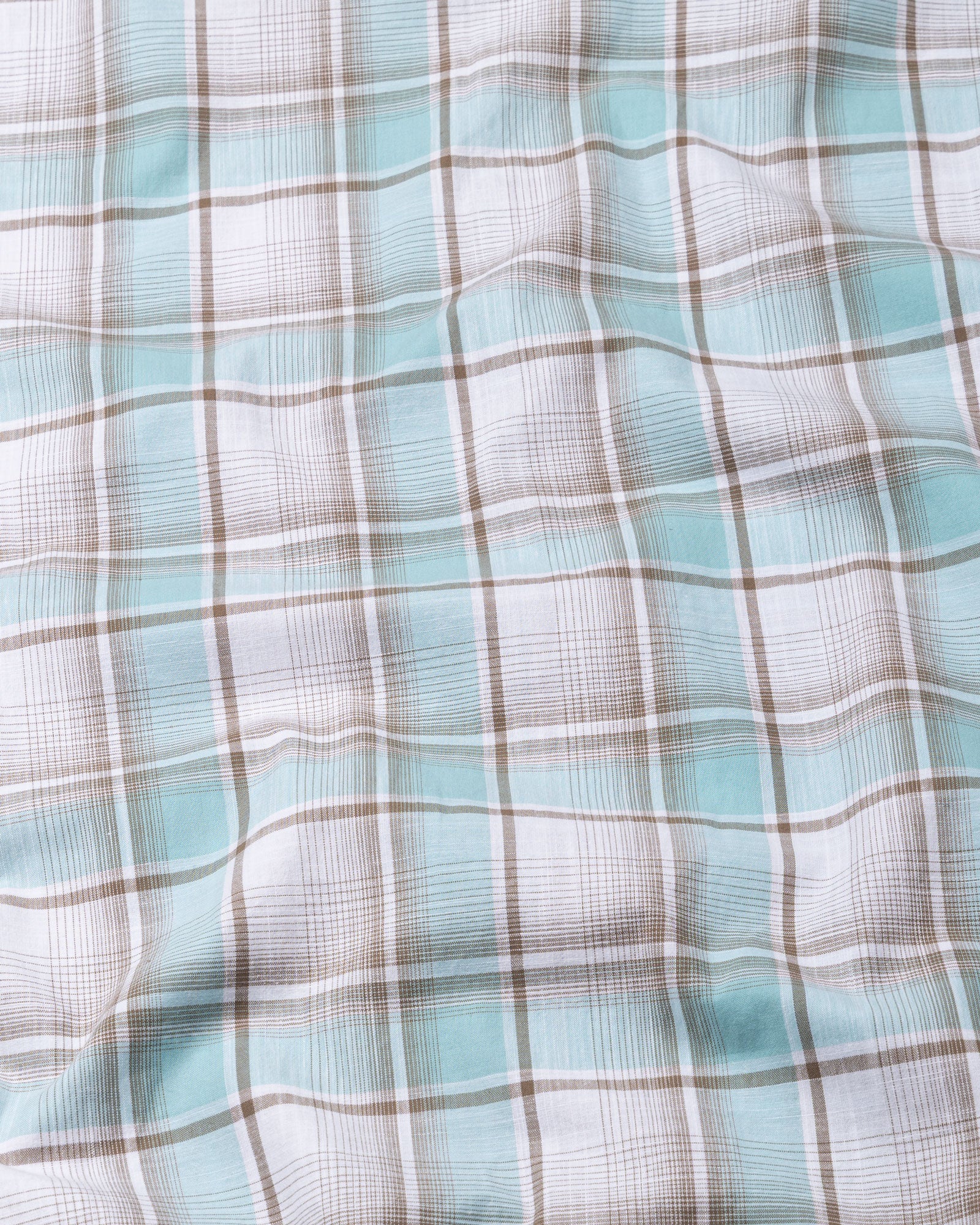 James Sky Blue Check Linen Shirt - John Ellies