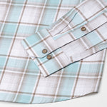 James Sky Blue Check Linen Shirt - John Ellies