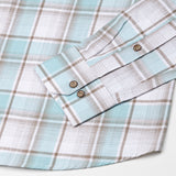James Sky Blue Check Linen Shirt - John Ellies