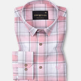 James Pink Check Linen Shirt - John Ellies